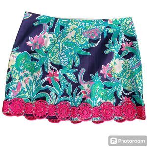 Lilly Pulitzer elephant  print skirt 6
